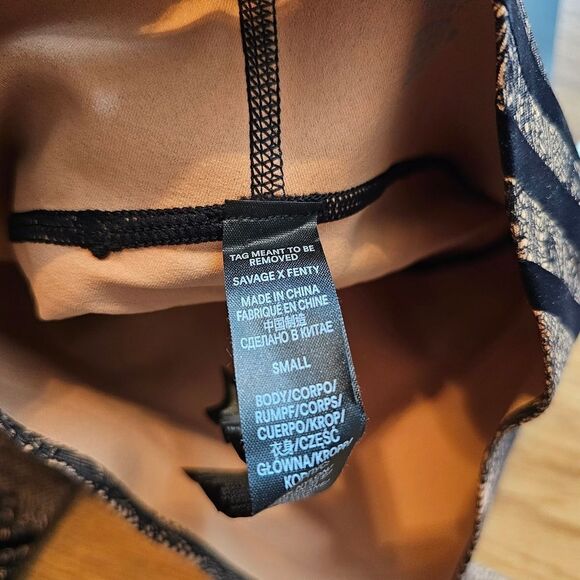 Savage X Fenty By Rihanna Special FX Lace Leggings Small S Black Tan Sexy New - Picture 15 of 15